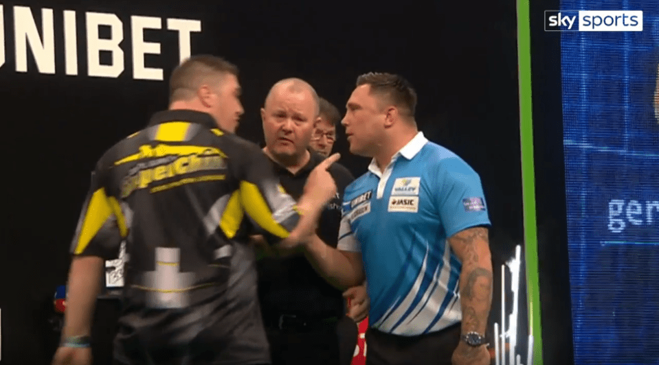 You are currently viewing Security forced to separate angry darts stars as shoving match broke out at Premier League