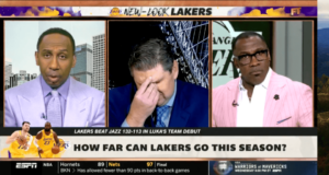 Read more about the article ‘Needs to be drug tested’ – Stephen A. Smith stunned by Shannon Sharpe’s outlandish Lakers NBA Finals take