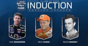 Read more about the article Carl Edwards, Ricky Rudd, Ralph Moody inducted into NASCAR Hall of Fame as Class of 2025