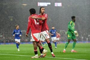 Read more about the article Premier League give statement as Man United star sent off after VAR review in first half from hell