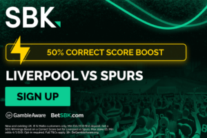 Read more about the article Liverpool v Tottenham betting offer: Get a 50% correct score winning bonus with SBK