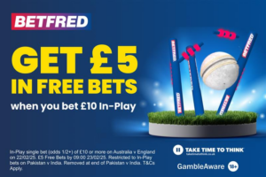 Read more about the article Bet £10 In-Play on England v Australia and get a £5 free bet for Pakistan v India with Betfred