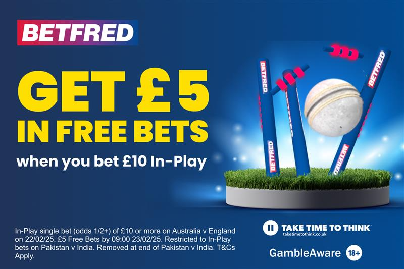 You are currently viewing Bet £10 In-Play on England v Australia and get a £5 free bet for Pakistan v India with Betfred