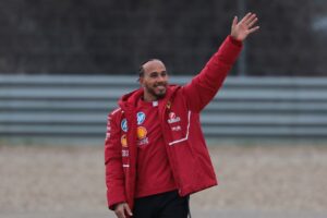 Read more about the article ‘I have to be careful’ – Lewis Hamilton jokes he won’t fit in new Ferrari car as he expresses his love for Italian food