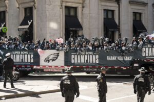 Read more about the article Two people shot during Philadelphia Eagles’ Super Bowl parade – a year on from Kansas City Chiefs shooting