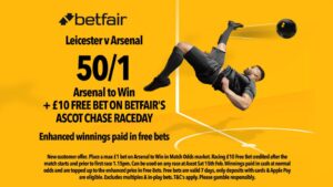 Read more about the article Get Arsenal to win at 50/1 AND £10 free bet on Betfair’s Ascot Raceday