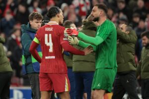 Read more about the article Unseen footage shows Virgil van Dijk talking to PSG chiefs after Liverpool’s Champions League exit