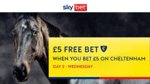 Read more about the article Cheltenham Festival betting offer: £5 free bet when you bet a fiver on Day 2 with Sky Bet