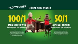 Read more about the article Manchester United v Arsenal betting offer: Get 100/1 on United or 50/1 on Arsenal to win with Paddy Power