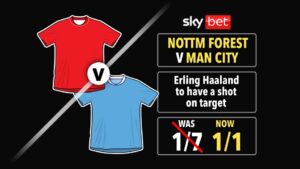 Read more about the article Nottingham Forest v Manchester City odds boost: Get EVS on a Haaland shot on target with Sky Bet