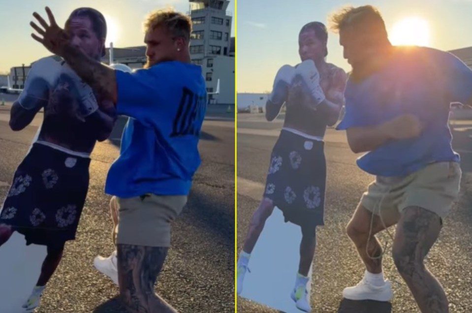 You are currently viewing ‘Missed the joke’ – Jake Paul leaves fans confused after slapping cut-out of Gervonta Davis in bizarre video