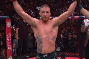 Read more about the article Justin Gaethje sets up title fight with victory at UFC 313 after three-round war