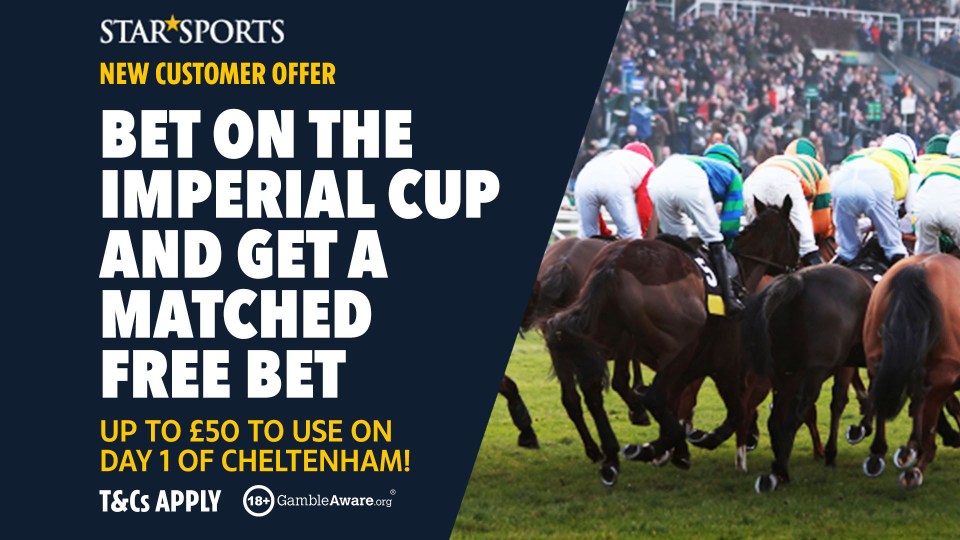 You are currently viewing Get £50 matched free bet on Cheltenham Day 1 when you bet on Sandown Imperial Cup on Star Sports