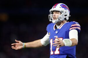 Read more about the article Josh Allen’s $330m record contract trails Patrick Mahomes and is painful reminder NFL MVP is still in second place