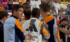 Read more about the article ‘Generational headloss’ – Real Madrid star faces huge ban for throwing object at referee as Jude Bellingham sent off in Copa del Rey chaos