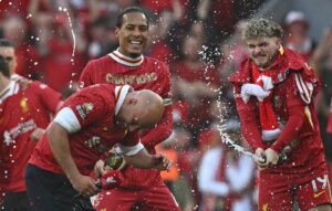 Read more about the article Inside Liverpool’s Premier League title celebrations from cigars to Mohamed Salah being doused in ‘champagne’