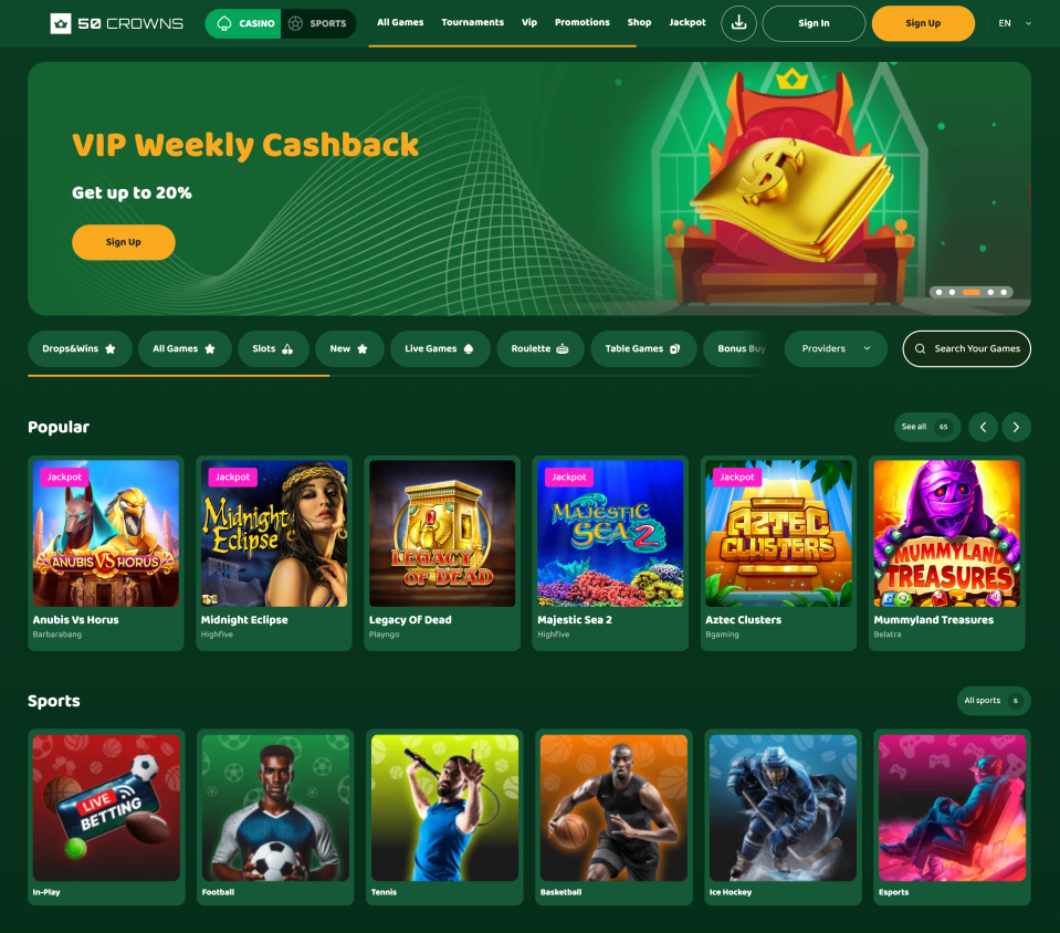 You are currently viewing 50 Crowns casino review👑Up to €500 + 100 free spins!