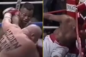 Read more about the article Butterbean got beaten up by 52-year-old heavyweight icon Larry Holmes but scored controversial knockdown
