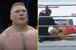 Read more about the article Brock Lesnar’s MMA debut ended in bizarre fashion after 69 seconds before UFC run