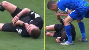 Read more about the article Jamie Vardy stops play as Premier League match suspended due to referee injury