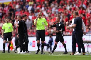Read more about the article VAR causes huge eight-minute delay as League One play-off final descends into chaos