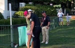Read more about the article Distraught Jon Rahm consoled by wife after being labeled ‘roadkill’ in PGA Championship collapse