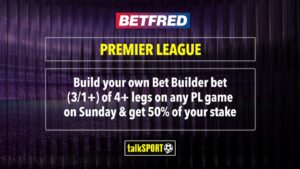 Read more about the article Get up to £5 in free bets if your Premier League Bet Builder loses on Sunday with Betfred