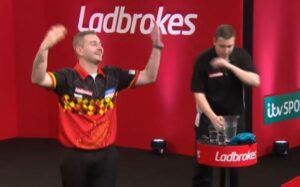 Read more about the article Darts star went full David Brent with dance-off on oche with rival