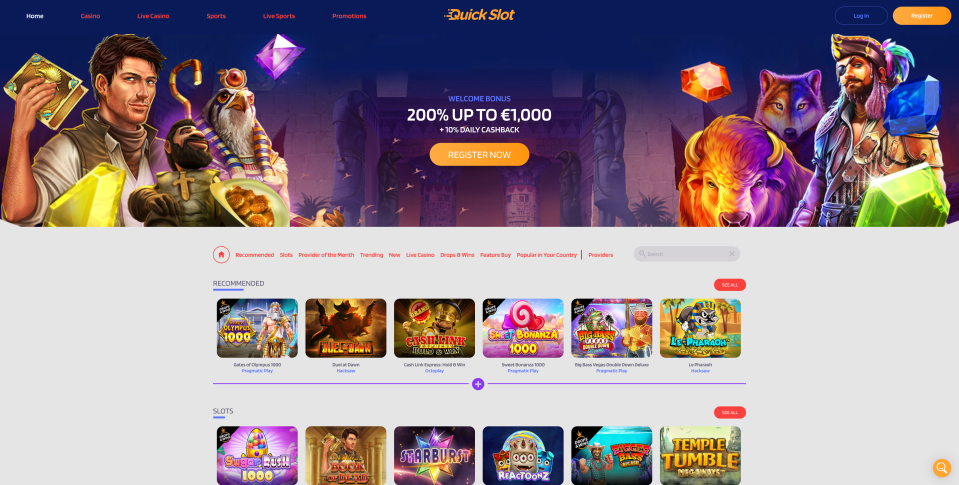 You are currently viewing QuickSlot casino review – Get 200% up to €1000 + 10% daily cashback!