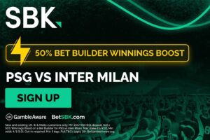 Read more about the article PSG vs Inter Milan: Get a 50% bet builder boost on SBK