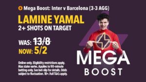 Read more about the article Inter Milan v Barcelona mega boost: Get 13/2 on Yamal to have 2+ shots on target with Tote