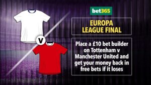 Read more about the article Europa League final betting offer: Place a £10 bet builder and get your money back in free bets if it loses with bet365