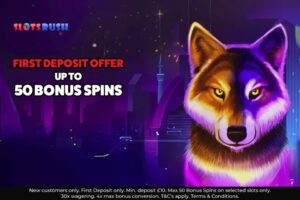 Read more about the article Land up to 50 bonus spins with your first deposit at Slots Rush
