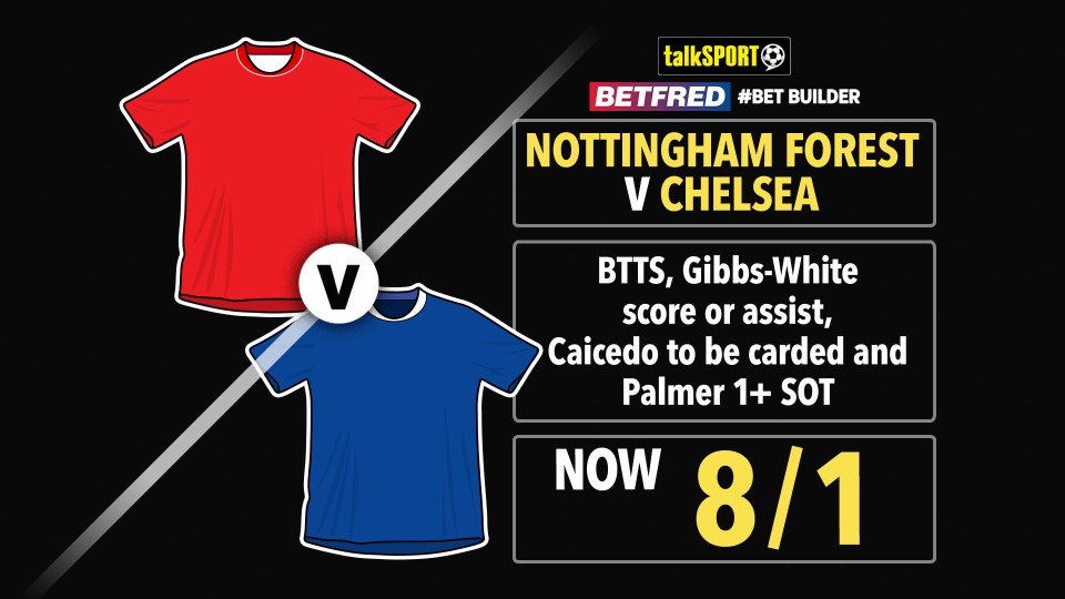You are currently viewing Nottm Forest vs Chelsea 8/1 bet builder: Get talkSPORT’s Premier League tip on Betfred