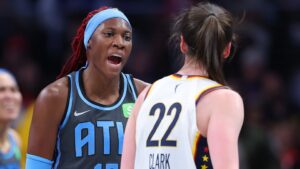 Read more about the article ‘I’m not scared’ – Caitlin Clark’s historic streak comes to shuddering halt with sarcastic thumbs up after latest rival row