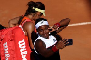 Read more about the article Coco Gauff awkwardly takes selfie in front of Emma Raducanu after thrashing Brit inside 90 minutes