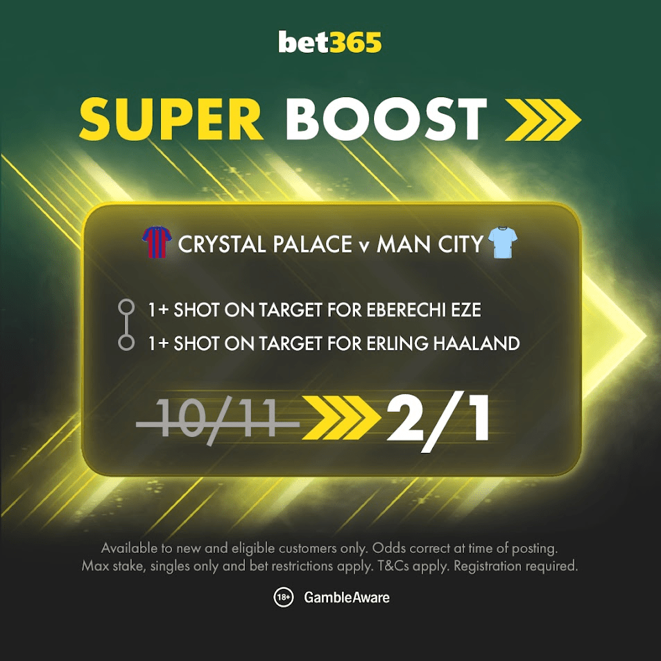 You are currently viewing FA Cup final super boost: Get 2/1 on Haaland and Eze to have 1+ SOT each with bet365