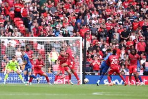Read more about the article AFC Wimbledon earn promotion to League One as EFL history made at Wembley