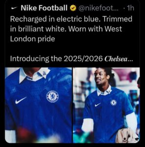 Read more about the article Nike delete social media post after appearing to announce Chelsea kit early