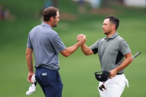 Read more about the article Scottie Scheffler embroiled in Rory McIlroy non-conforming club debate as he closes in on PGA Championship glory