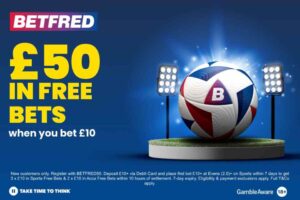 Read more about the article Man Utd vs West Ham betting offer: Bet £10 get £50 in free bets on Betfred
