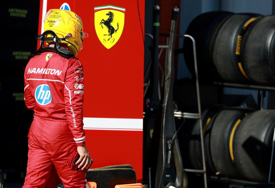 You are currently viewing Lewis Hamilton has hands on helmet and wallows in car as Ferrari suffer homecoming humiliation