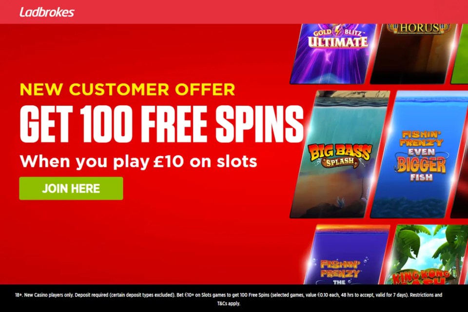 You are currently viewing Play £10, Get 100 Free Spins with Ladbrokes Casino: Unlock the Latest Bonus Today