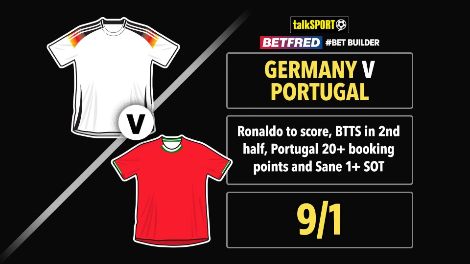 You are currently viewing Germany v Portugal 9/1 Bet Builder: Bet £10 and get £50 in free bets with Betfred