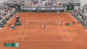 Read more about the article Ben Shelton leaves two-word message on Carlos Alcaraz’s post after French Open rule break